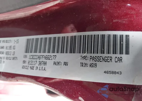 2015 Chrysler 200 Limited из США, поврежденный, VIN 1C3CCCAB7FN662177